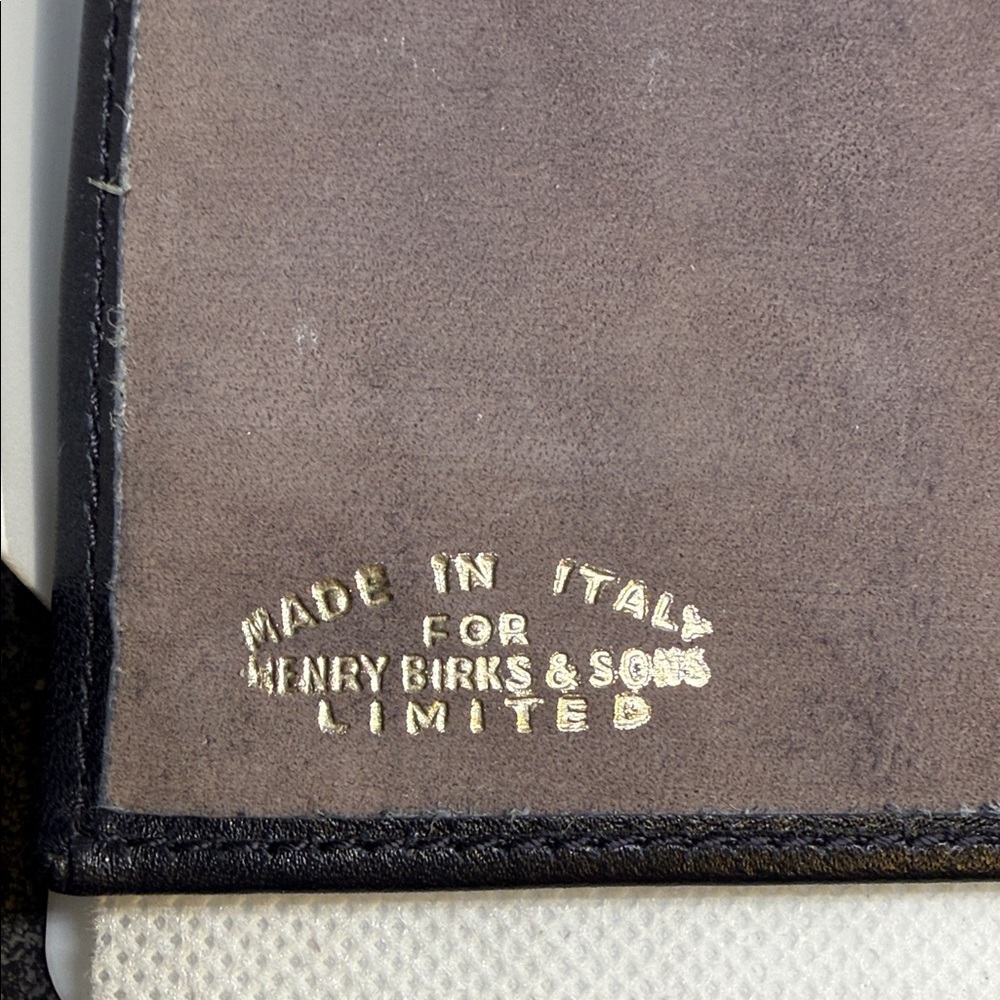 Henry Birks & Sons Jewelry Roll Travel Case Black Leather Made In Italy Vintage. - Picture 2 of 13